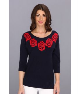Yumi Ring Of Roses Sweater Womens Sweater (Navy)