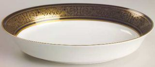 Mikasa Mount Holyoke 10 Oval Vegetable Bowl, Fine China Dinnerware   Gold Flowe