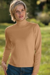 Cotton/Cashmere Turtleneck / Regular, Camel, Large