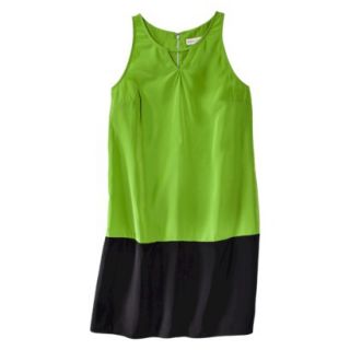 Merona Womens Colorblock Hem Shift Dress   Zuna Green/Black   XL