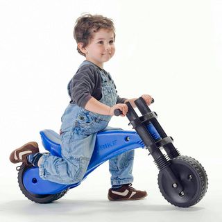 Ybike Blue Balance Bike (BlueFoot to floor ride on balance bikeInjection molded construction, which eliminates weak pointsThe front wheel is considerably further forward, affording a bigger turning circle, which reduces the risk of falling over the front 