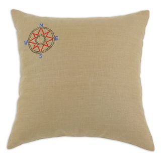 Chooty & Co Circa Embroidered Compass 17 x 17 in. Pillow Multicolor  