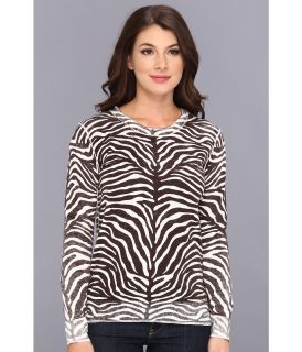 MICHAEL Michael Kors Zebra Inside Out L/S Sweater Womens Sweater (Brown)