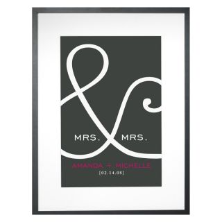 Checkerboard Ltd Mrs. & Mrs. Personalized Framed Wall Decor   18W x 24H in.  