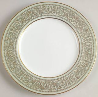 Mikasa Rosemont Salad Plate, Fine China Dinnerware   Gold Scrolls On Green Rim