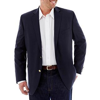 Stafford Hopsack Blazer Big and Tall, Navy, Mens