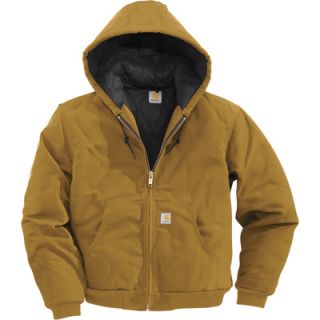 Carhartt Duck Active Jacket   Quilt Lined, Brown, 4XL, Big Style, Model# J140