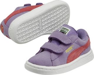 Childrens PUMA Suede 2 Straps   Dahlia Purple/Paradise Pink Casual Shoes