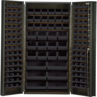 Quantum Storage Cabinet With 132 Bins   36in. x 24in. x 72in. Size, Black