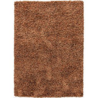 Hand woven Shags Abstract Pattern Brown Rug (5 X 76)