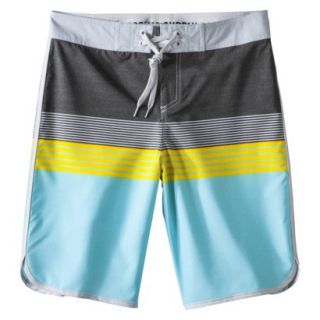 Mossimo Supply Co. Mens 11 Board Shorts   Aqua/Green Stripe 36