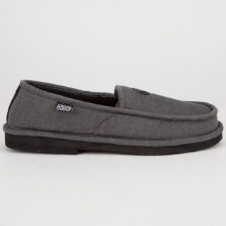 Francisco Mens Slippers Black Chambray In Sizes Xx Large, X Large, Large, S