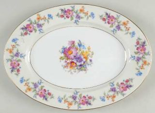 Bohemia Ceramic Floradora (Cream Border) 13 Oval Serving Platter, Fine China Di