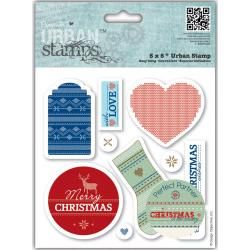 Papermania Christmas In The Country Urban Stamps 5 X5  Tags