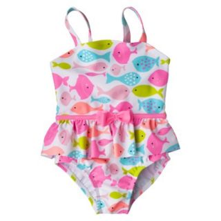 Just One You by Carters Infant Toddler Girls 1 Piece Fish Swimsuit   Pink 5T