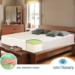 Select Luxury Gel Memory Foam 14 inch Queen size Medium Firm Mattress Set With EZ Fit Foundation