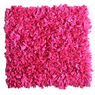 Hand knotted Jersey Pink Cotton Shag Rug (2 X 3)