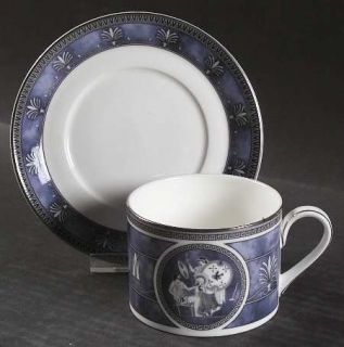 Royal Doulton Atlanta Accent Flat Cup & Saucer Set, Fine China Dinnerware   Bone