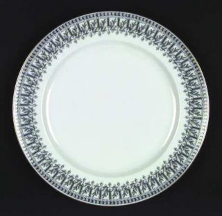 Royal Tettau La Nuit Dinner Plate, Fine China Dinnerware   Black Leaf Decor, Gol