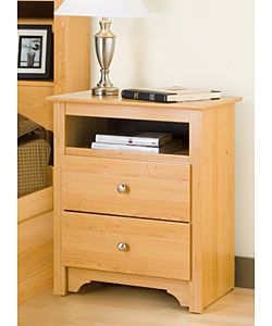 Montego Maple 2 drawer and Open Cubbie Nightstand