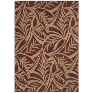 Abstracted Leaf Cranberry Area Rug (36 X 5)