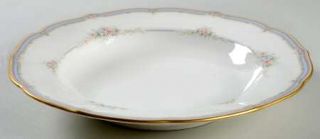 Mikasa Romantic Garden Large Rim Soup Bowl, Fine China Dinnerware   Blue & Pink