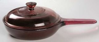 Corning Visions Cranberry 7 Non Stick Skillet and Lid, Fine China Dinnerware  
