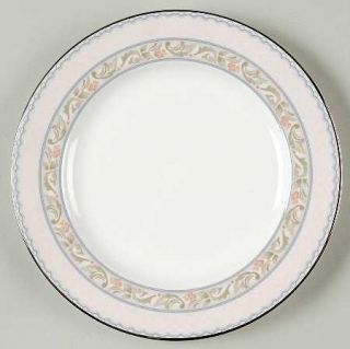 Noritake Castine Bread & Butter Plate, Fine China Dinnerware   Floral, Gray Band