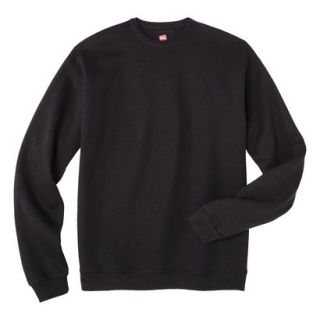 Hanes Premium Mens Fleece Crew Neck Sweatshirt   Black L