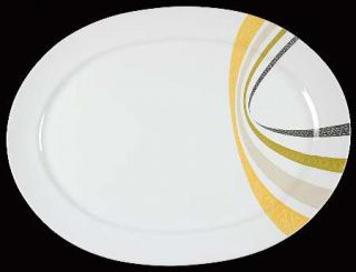 Corning Linea 17 Oval Serving Platter, Fine China Dinnerware   Lifestyles,Green