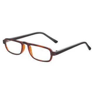 ICU Plastic Tortoise Rectangle With Black Temple Reading Glasses With Case   +3.