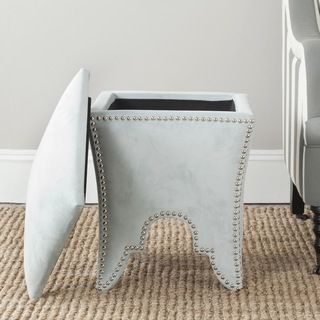Safavieh Deidra Silver Sage Cotton Ottoman (Silver SageMaterials Wood and Cotton FabricDimensions 21.1 inches high x 16.1 inches wide x 21.1 inches deepThis product will ship to you in 1 box.Furniture arrives fully assembled )