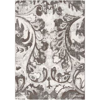 Parlier Grey Damask Print Rug (2 X 3)
