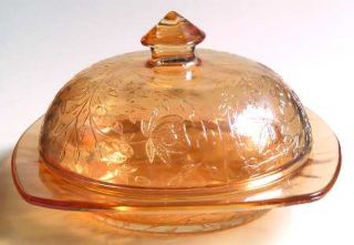 Jeannette Louisa Iridescent Butter Covered/Round   Iridescent,Floragold Glasswar