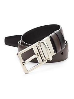 Bally Leather Buckle Belt   Brown