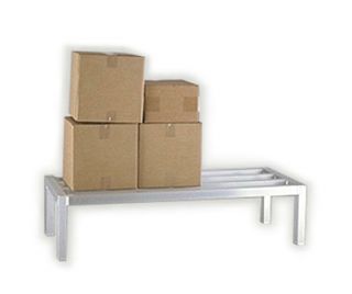 New Age 1 Tier Square Bar Dunnage Rack w/ 2000 lb Capacity, 12x24x60 in, Welded Aluminum