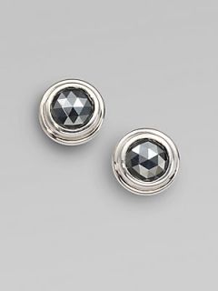 John Hardy Sterling Silver Stud Earrings/Hematite   Silver