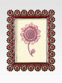 Jay Strongwater Jeweled Flower Edged Frame   No Color