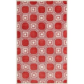 Safavieh Contemporary Handmade Precious Rose Polyester/ Wool Rug (4 X 6)