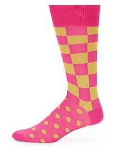 Checkerboard & Dot Socks
