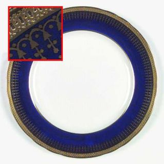 John Aynsley Hertford Cobalt Dinner Plate, Fine China Dinnerware   Gold Encruste