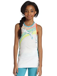 Puma Active Girls Ruched Tank Top   White