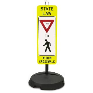 Tapco Wheeled Base Sign   Yield To Pedestrian