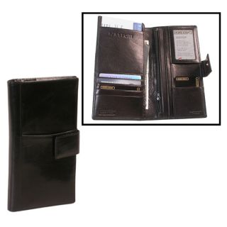 Mens Black Tuscany Leather Travel Wallet