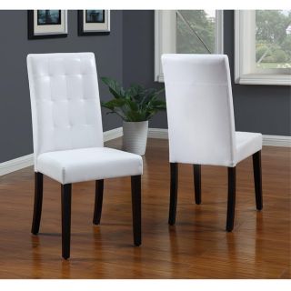 Tufted White Parsons Chair (set Of 2)