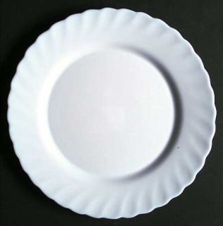 Arcopal Trianon White Dinner Plate, Fine China Dinnerware   White, Swirled, Scal
