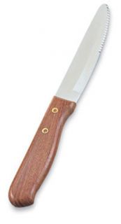 Vollrath Steak Knife   Round Tip, Jumbo Wood Handle
