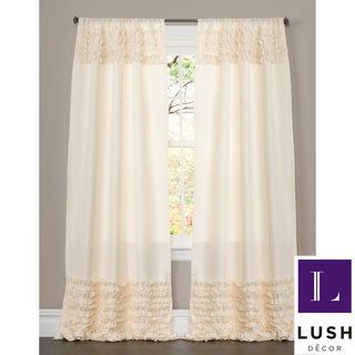 Lush Decor Skye Ivory Ruffled 84 inch Curtain Panel