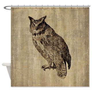  Vintage Owl Shower Curtain  Use code FREECART at Checkout