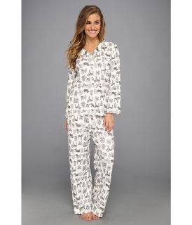Karen Neuburger Holiday Novelty Interlock Girlfriend PJ Womens Pajama Sets (White)